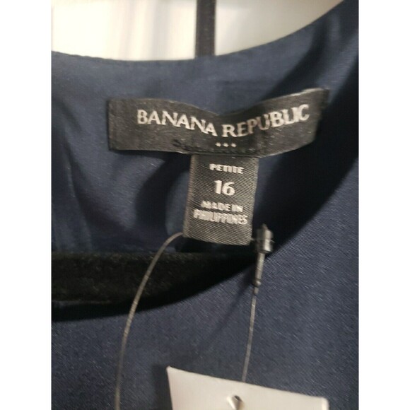 Banana Republic Dress Sculpted Blousant-Waist Mini Size 16 Petite Navy Blue New - Picture 4 of 16